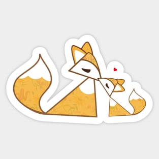 cute foxes - mother and child Sticker